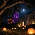 thumbnail image 2 of Blateno 70×80cm Halloween Flying Ghost Witch Hanging Ornament with Pointed Witch Hat & Broom, Soft Cloth Wall Window Porch Tree Decor, Halloween Photo Booth Prop & Holiday Gift for Family, 2 of 6