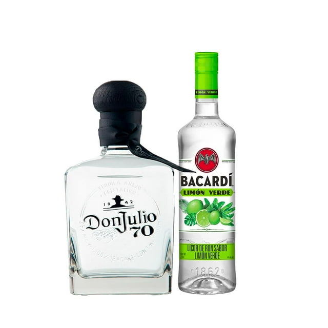 Tequila Don Julio 70 Cristalino Añejo 700 mL + Ron Bacardi Limón verde 750 mL