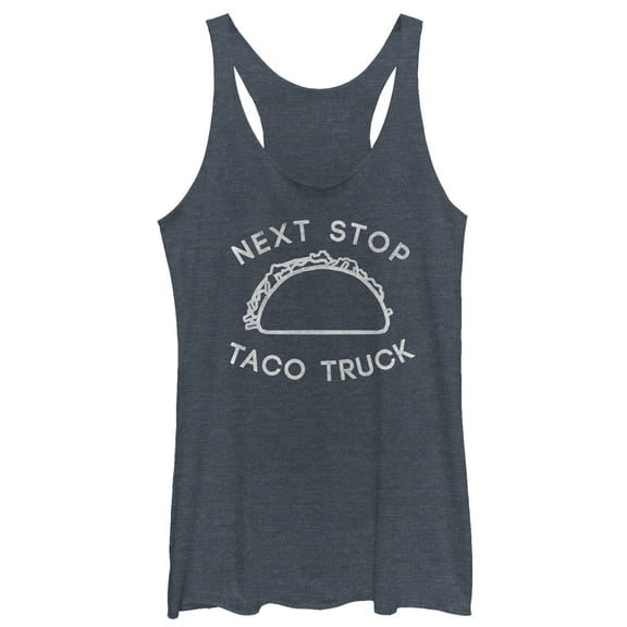 Women's CHIN UP Taco Truck Stop  Racerback Tank Top Navy Blue Heather X Large