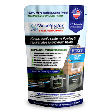 Dr. Pooper's Drain Field Cleaner Tablets -- Total Septic System Cleaner & Odor Eliminator, Accelerator by Dr. Pooper®️