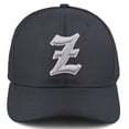 thumbnail image 2 of Daxton Premium Mid Profile Hat Semi Curved Visor Charcoal Cap White Silver Gothic Embroidered, Letter Z, 2 of 4