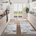 thumbnail image 4 of Washable Non Slip Kitchen Rugs Set of 3,Modern Abstract 3 Piece Kitchen Mats for Floor,Absorbent Carpet for Kitchen,Soft Low Pile Kitchen Runner Rug for Sink,Laundry,Washroom,Grey, 4 of 6
