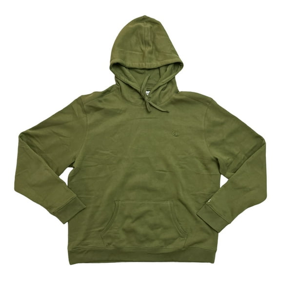 Champion Men's Fleece Lined Embroidered 'C' Logo Long Sleeve Hoodie (Cargo Olive, XXL)