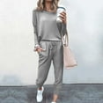 thumbnail image 2 of gbyLJF Spring Suits for Women 2024 Travel Set Womens Clothing Pants And Top Set for Women Cute Workout Sets for Women Gray 5XL, 2 of 5