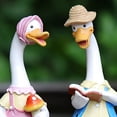 thumbnail image 2 of Yuarrent Estatuas de pato de pareja sentada adecuadas para cualquier ocasión añaden encanto al adorno de pato elegido como regalo de jardín Decoración del hogar, 2 of 6