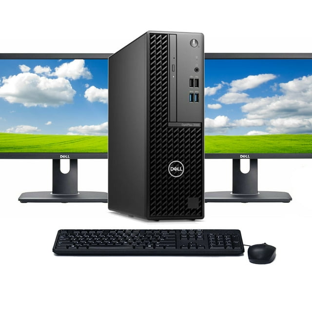 Restored Windows 11 Desktop Computer Dell 3090 SFF | Quad Core i3 3.7GHz CPU | 8GB RAM | 128GB SSD | Dual 22" LCD's | Home or Office PC (Refurbished)
