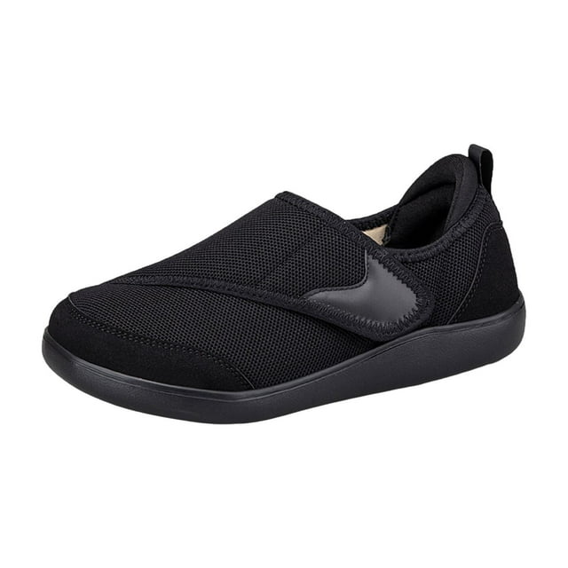 segolike Chaussures de Marche pour Homme à Tige Basse Amortissantes à Bride Ajustable Larges à Bout Rond Ballerines 43 Noir