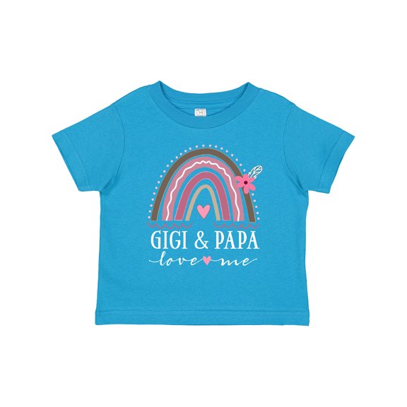 Inktastic Gigi and Papa Love Me Rainbow Girls Toddler T-Shirt