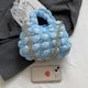 thumbnail image 3 of Bolso Mujer Acolchado Crossbody Cremallera Algodón Tote Bolso Ligero Azul, 3 of 8