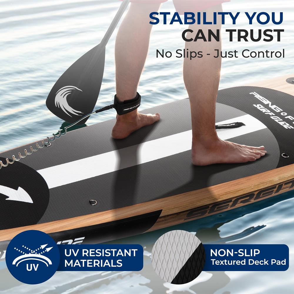 SereneLife Inflatable Stand-up Paddle Board (6 inches Thick) accessories & Carry Bag, Brown