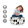 thumbnail image 2 of Penguins Storage Toy Bag Chair, Themed Cartoon Arctic Animals Holding Hands, Stuffed Animal Organizer Washable Bag, Small Size, Grey Charcoal, by Ambesonne, 2 of 3