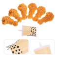 thumbnail image 3 of KAKOWELY 7 pinzas para el pelo con forma de muslo de pollo frito falso, pinzas para el pelo con forma de té con leche, accesorios de fotografía para niñas y mujeres, pinzas para el pelo bonitas., 3 of 5