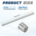 thumbnail image 2 of Uxcell 3Pack M8x140mm 316 Stainless Steel Fully All Threaded Rod Studs, 1.25mm Pitch, 2 of 6