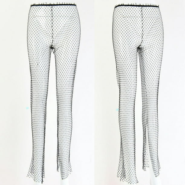 Women Mesh Pants, Cutout Leggings Fashion for Night Out Outfits
