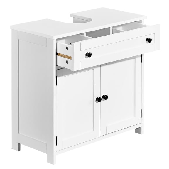 1 Drawer 2 Door Bathroom Vanity Cabinet, Without Sink Top, White Storage Base Cabinet, 23.62"×11.81"×23.62"(60×30×60cm)