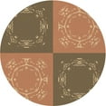 thumbnail image 1 of Ahgly Company Indoor Round Patterned Sienna Brown Area Rugs, 7' Round, 1 of 6