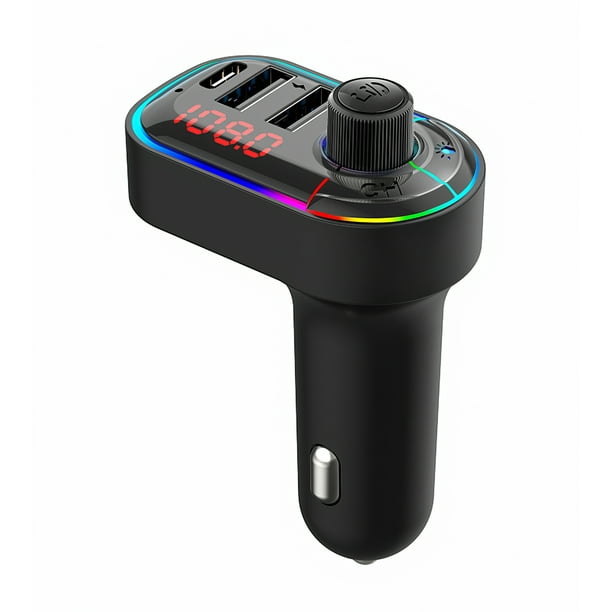 Een goede vriend Horzel Pool Bluetooth 5.0 FM Transmitter MP3 Player Car Charger Handsfree Car Kit With  2 USB Ports 1 Type-C Port Clear Digital Screen for Cars Auto - Walmart.com