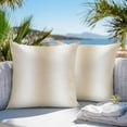 thumbnail image 4 of Beige Gradient Outdoor Pillow Covers Pack of 2 Countryside Farmhouse Abstract Waterproof Throw Pillow Covers Decorative Cushion Cases for Patio Garden Tent Balcony Couch 20x20 inch, 4 of 8