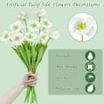thumbnail image 3 of 22'' White Tulips Artificial Flowers 10Pcs Fake Tulips Silk Fake Flowers No, 3 of 6