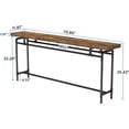 thumbnail image 5 of Finmind 70.9" Extra Long Sofa Table, Industrial Console for Living Room, Narrow Table Behind Couch, Hallway Table Rustic Brown, 5 of 7