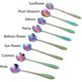 thumbnail image 3 of Flower Spoon Set, Set of 8 Stainless Steel Teaspoons Colorful Coffee Spoons Teaspoons Mixing Spoons Sugar Spoons, Rainbow, 3 of 3