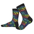 thumbnail image 2 of KLL Magical Mushrooms and Flowers Print Cool Socks Men's Women's Crew Socks Funny Crazy Novelty Stockings, 2 of 7