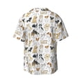 thumbnail image 2 of Disketp Men's Hawaiian I Love Dogs Print Shirts Button Down Holiday Beach Shirts-Small, 2 of 7