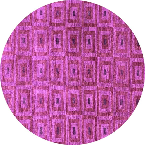 Ahgly Company Indoor Round Abstract Purple Contemporary Area Rugs, 3' Round