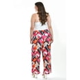 thumbnail image 3 of Pantalón de satín plisado Roman Fashion 2331 Fiusha estampado fucsia Talla Extra 36, 3 of 7