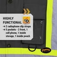 thumbnail image 6 of Pioneer Hi Vis Winter Quilted Safety Parka for Men - Waterproof Work Jacket with Reflective Tape - ANSI Class 1 - Black, 6 of 8