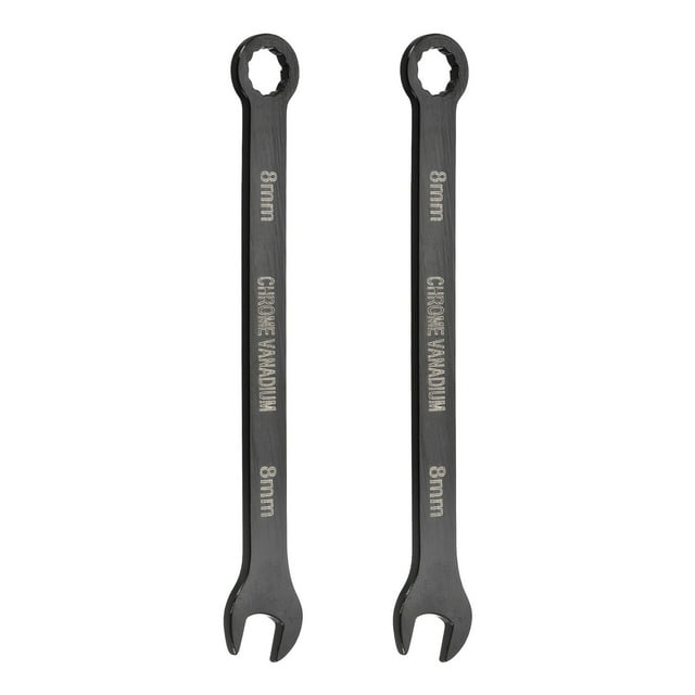 2 Pcs Clé à Combinaison 8mm Métrique Boîte 12 Points et Extrémité Ouverte Acier CR-V