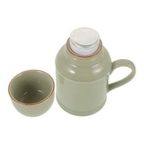 WHAMVOX  Tearoom Teapot Ceramic Small Water Clay for Restaurant with Cup Travel White