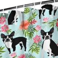 thumbnail image 3 of Boston Terriers and Pioneer Flower Shower Curtain 36"x72" ,Bathroom Decorative Shower Curtains Set with 12 Hooks,Modern Waterproof Washable Shower Curtain, 3 of 6