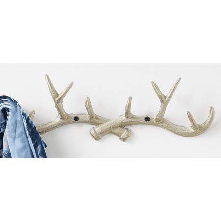 Vintage Cast Deer Antlers Wall Hooks 10 Hooks Coat Rack
