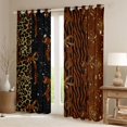 thumbnail image 2 of Feelyou Modern Brown Bow-tie Black Out Curtains, Fashion Cheetah Zebra Print Curtains Pack of 2 (42x63 Each), Chic Bling Stars Bedroom Curtains, Curtains and Drapes Decor, 2 of 6