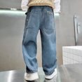 thumbnail image 3 of lnmuld Jeans for Boys Loose Fit Denim Trousers Casual Streetwear Wide Leg Jeans for Kids Comfortable Daily Wear Size:6-7 Years, 3 of 9