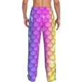 thumbnail image 3 of Uemuo Rainbow Scales2 Pattern Men's Wide Leg Palazzo Lounge Pants with Pockets Light Weight Loose Comfy Casual Pajama Pants-X-Large, 3 of 9