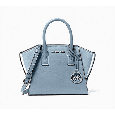 Michael Kors Avril Extra-Small Leather Satchel Crossbody Bag Pale Blue Leather