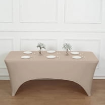Balsa Circle 8 Feet Rectangular Spandex Fitted Party Wedding Tablecloth Nude