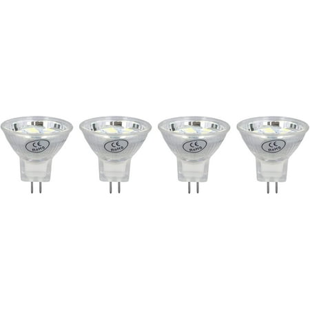 

YW MR11 Bulb 4Pcs MR11 300lm LED Bulb 3W PC Bulb with 9 Beads Double Pin Base for Spotlight Landscape Lamp Lighting & Ceiling Fans (Cold White)-0810