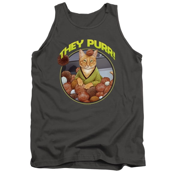 Star Trek The Purr Adult Tank Top Charcoal