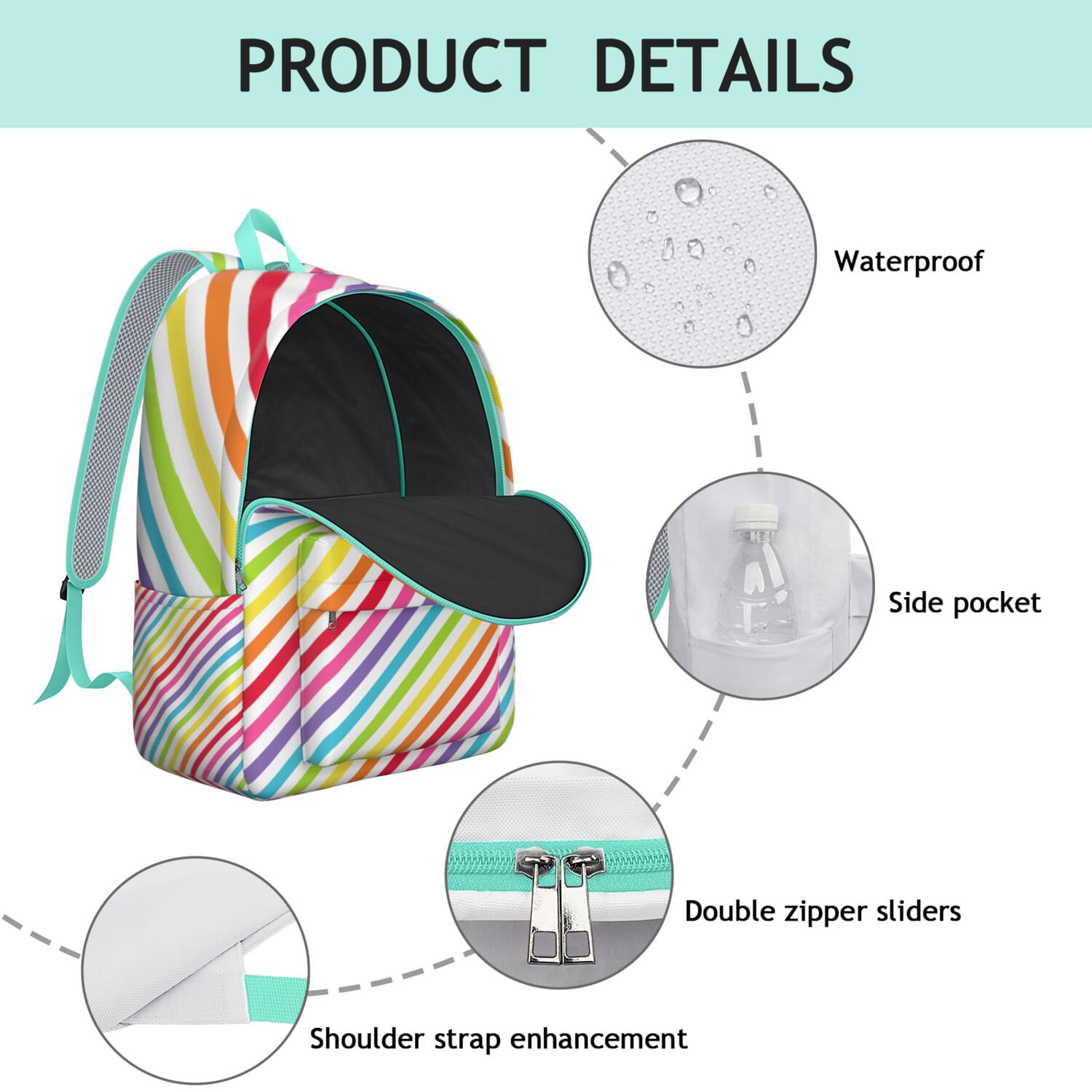 Trendy School Backpack with Artistic Graffiti and Colorful Abstract Patterns – Stylish and Water-Resistant