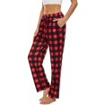 thumbnail image 2 of Womens Comfy Lounge Pants Loose Yoga Pants Cotton Blend Soft Drawstring Wide Leg Pants with Pockets, 2 of 6