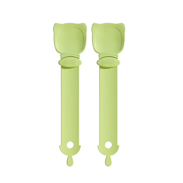 2pcs Feeding Device Squeezing Spoon Feeding Spoon Pet Supplies Spoon For Tightening With Strips