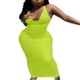thumbnail image 4 of Femmes Longue Bodycon Maxi Robe de Réservoir U Cou Côtelé Robe d'Été de Base Robes de Soleil, 4 of 7