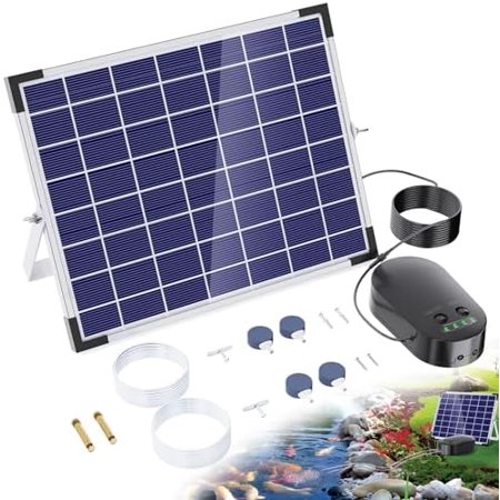 Pond Aerator with 3 Modes(18H/36H/72H), 15W Solar Powered Pond Aerator 4400mAh Battery Solar Aerator for Pond with Regulator for Fish Pond, Stock Tank, Aquarium, Remote Fishing Trips$$Garden & Patio