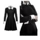thumbnail image 3 of Wednesday Addams Cosplay Costume Set Halloween Carnival Party Costumes For Adult Kids, 3 of 5
