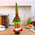 thumbnail image 3 of ZHAOCHENG juegos de fundas para botellas de vino a rayas/puntos de elfo rojo navideño, conjunto de sombrero y vestido para decoración de mesa de cena navideña, 3 of 3