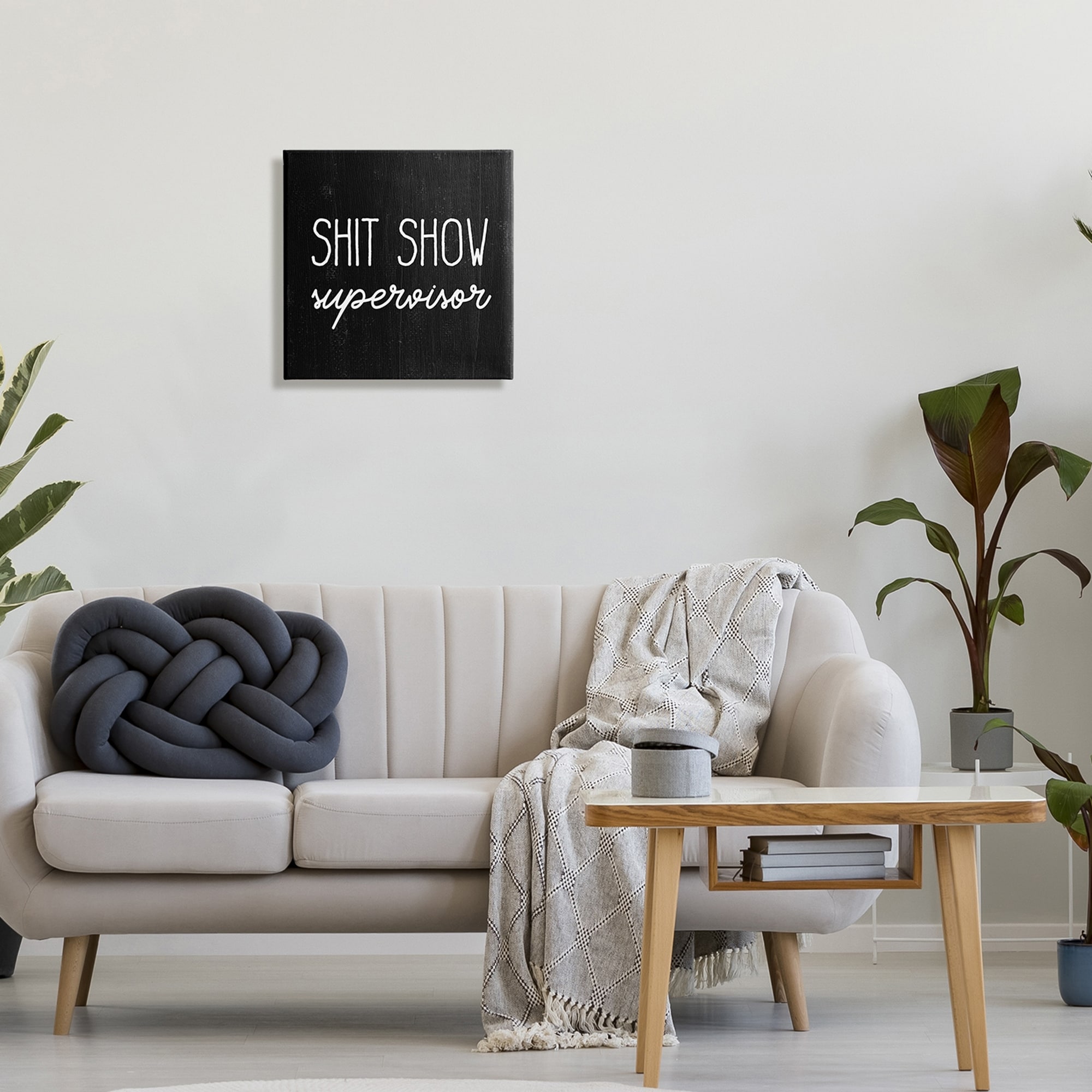 Stupell Industries Sh*t Show Supervisor Funny Sassy Rustic Phrase,17 x 17, Design by Daphne Polselli