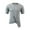 Gray, variant on Tbopshirt Summer Tops,Men's Solid T-shirt Round Neck Pullover Button Zipper Bottom Fashion Casual Sports T-shirt Top Blouses